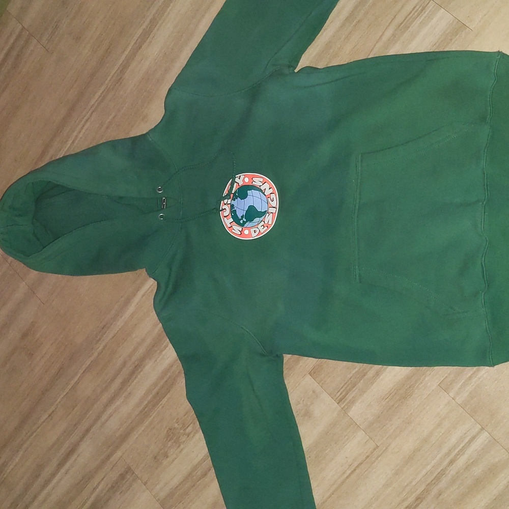 Green stussy design hoodie